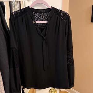 Orsay Black Lace Accent Women's Blouse